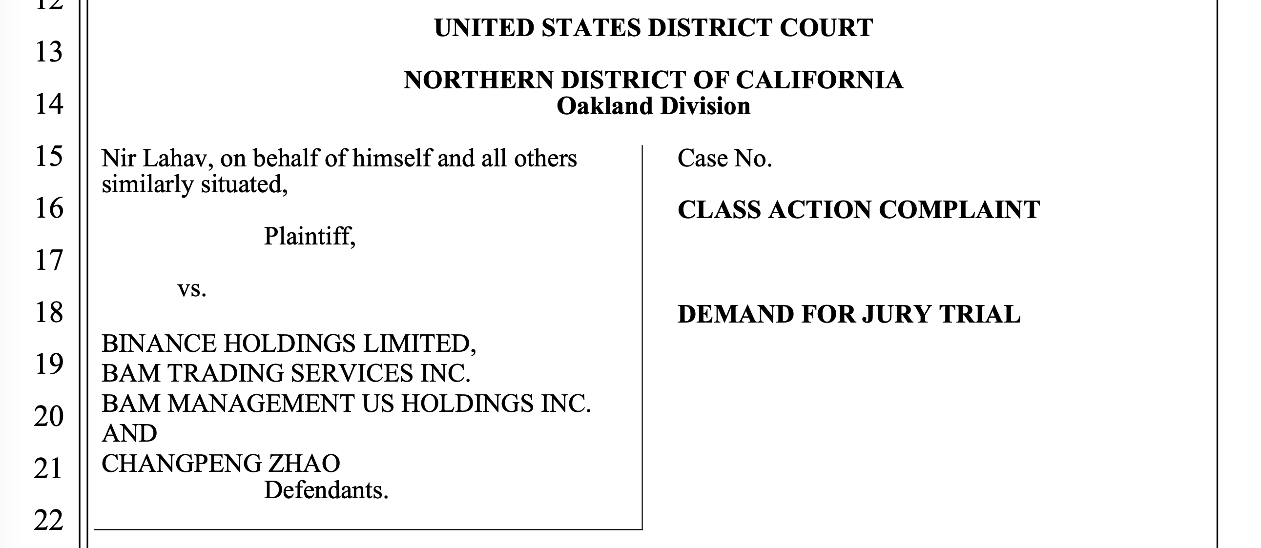 Class-action suit filed against Binance for alleged harm to FTX before its collapse