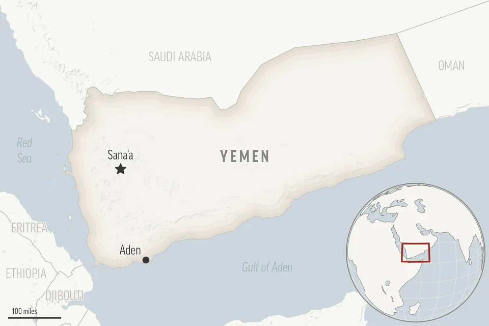 Yemen’s Houthi rebels fire 2 missiles at a container ship as an oil tanker burns