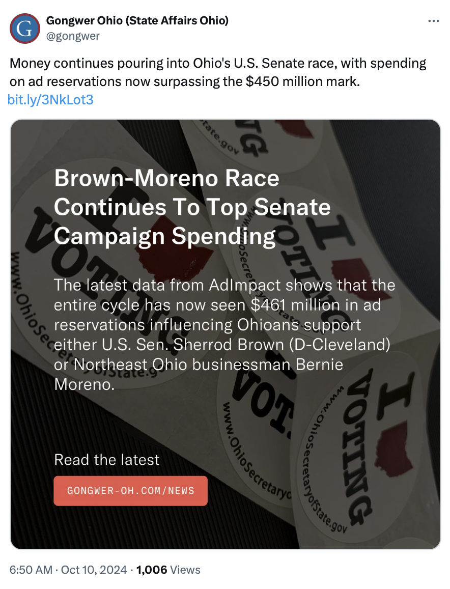 Bernie Moreno wins Ohio Senate seat from Sherrod Brown