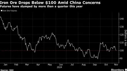 Iron Ore Futures Slump Below $100 a Ton on China Demand Concerns