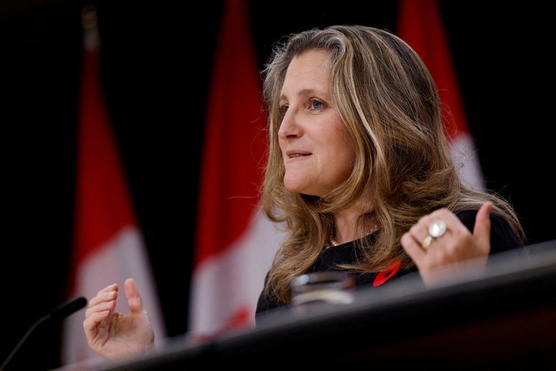 Former Canada finance minister Freeland running to replace Trudeau