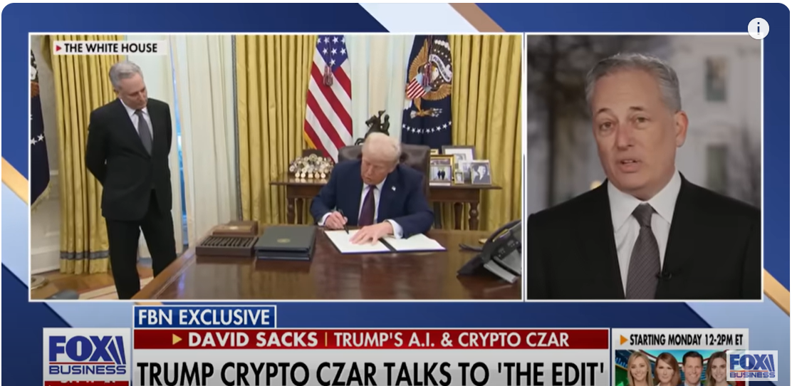 Crypto czar David Sacks likens Trump’s memecoin to a ‘baseball card’