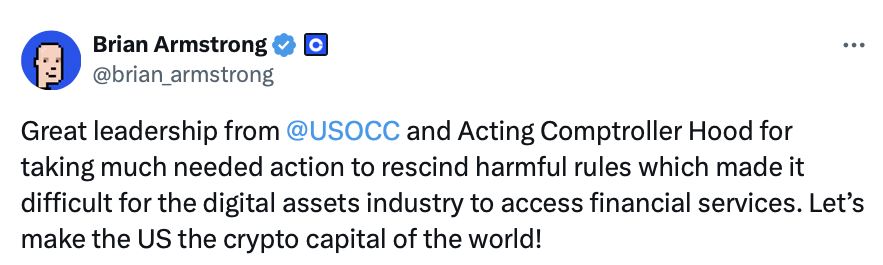 OCC lays out crypto banking after Trump vows to end Operation Chokepoint 2.0