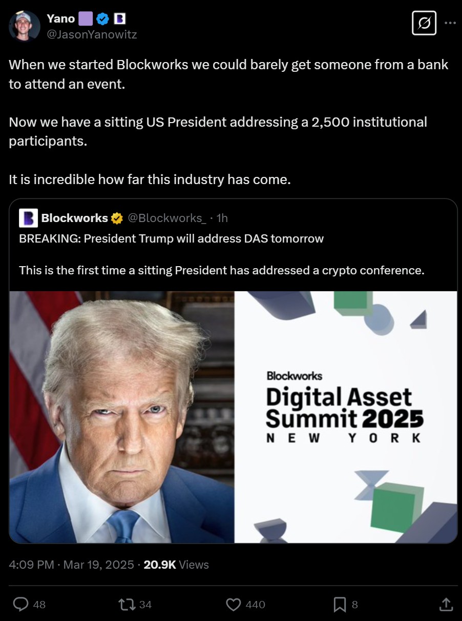 Trump to speak at Digital Asset Summit: Report